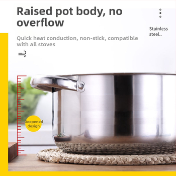 Σετ πέντε τεμαχίων από χοντρό ανοξείδωτο ατσάλι για οικιακή επαγωγική εστία αερίου, διπλή κατσαρόλα με καπάκι