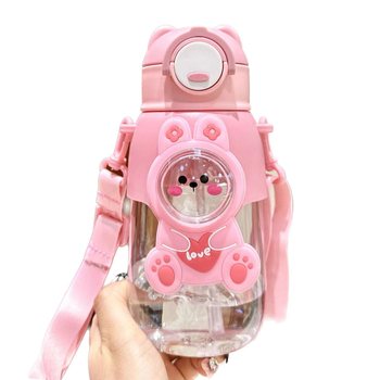 Καλοκαιρινό παιδικό πλαστικό ποτήρι νερού με καλαμάκι Νέο χαριτωμένο, φορητό, ανθεκτικό στις πτώσεις ποτήρι κινουμένων σχεδίων για μαθητές δημοτικού σχολείου, με όμορφη εμφάνιση, ανθεκτικό στις πτώσεις