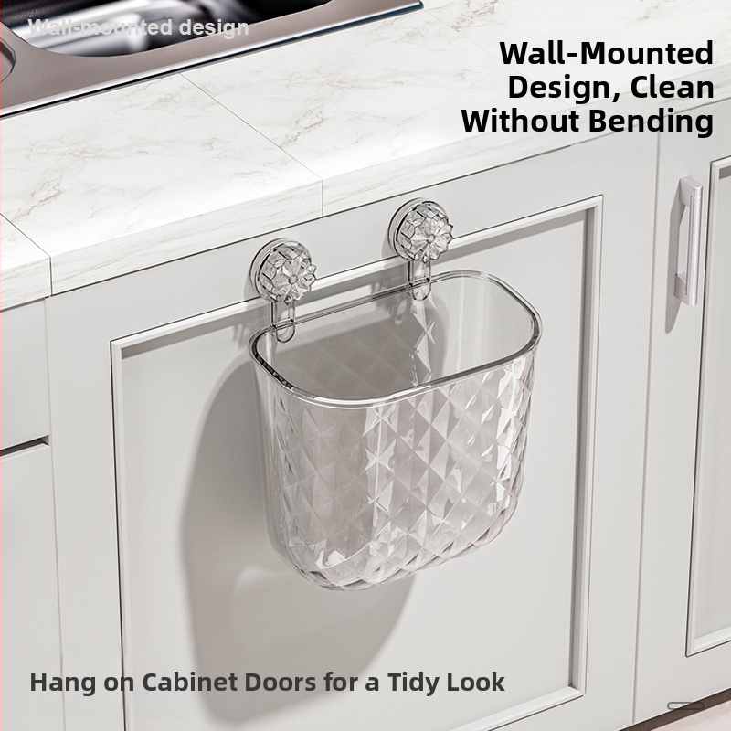 Кошче за боклук за кухня, висящо, монтирано на стена, тоалетна за баня, хол, кошче за хартия с голям капацитет, сгъваемо, кофа за съхранение на кухненски отпадъци