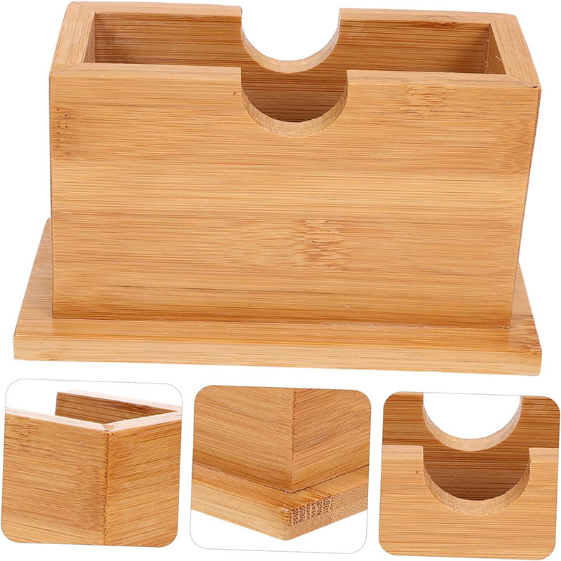 Bambuko servetėlių dėžutė, stalinė servetėlių laikymo dėžutė, viešbučio restorano komercinė namų didmeninė prekyba, kvadratinė medinė servetėlių dėžutė