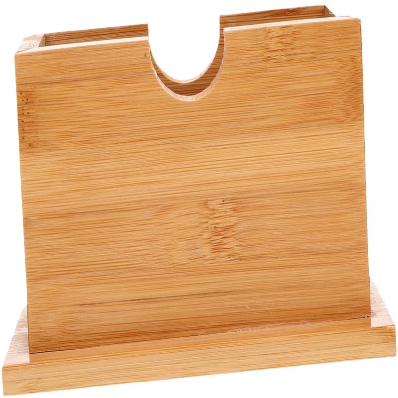 Bambuko servetėlių dėžutė, stalinė servetėlių laikymo dėžutė, viešbučio restorano komercinė namų didmeninė prekyba, kvadratinė medinė servetėlių dėžutė