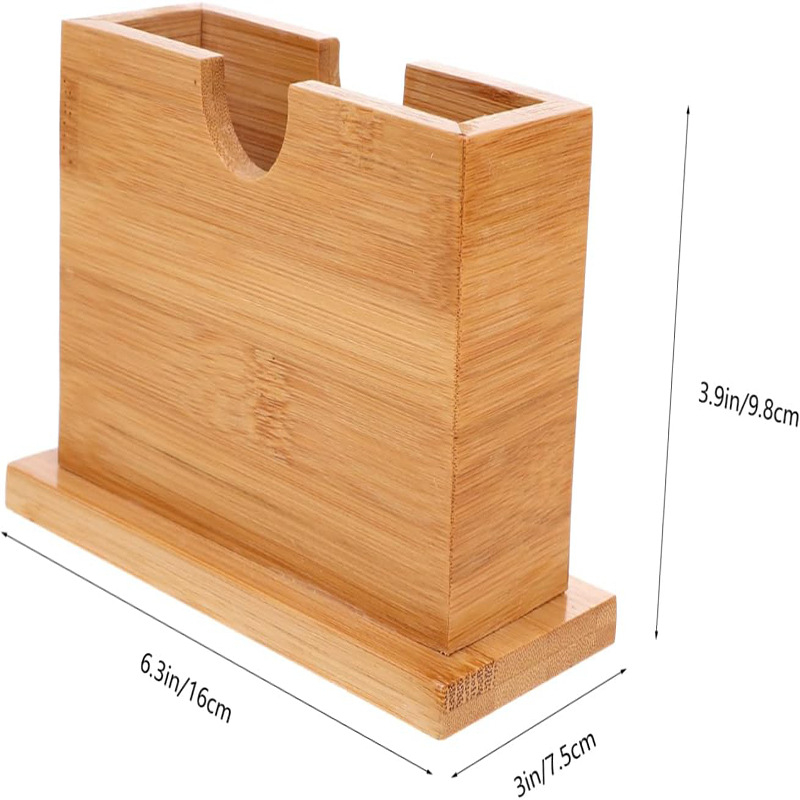 Bambuko servetėlių dėžutė, stalinė servetėlių laikymo dėžutė, viešbučio restorano komercinė namų didmeninė prekyba, kvadratinė medinė servetėlių dėžutė