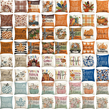 Naujas rudens klevo lapas moliūgas kalakutas pagalvės užvalkalas Padėkos dienos dekoracija svetainės sofos pagalvės sėdynės pagalvėlės užvalkalas