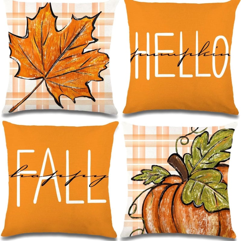 Naujas rudens klevo lapas moliūgas kalakutas pagalvės užvalkalas Padėkos dienos dekoracija svetainės sofos pagalvės sėdynės pagalvėlės užvalkalas