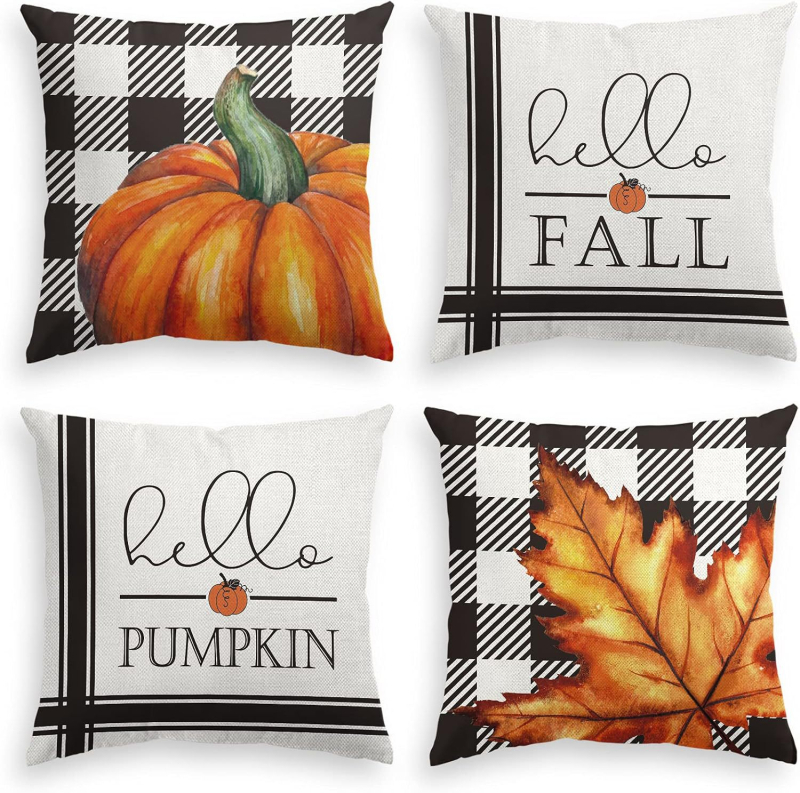 Naujas rudens klevo lapas moliūgas kalakutas pagalvės užvalkalas Padėkos dienos dekoracija svetainės sofos pagalvės sėdynės pagalvėlės užvalkalas