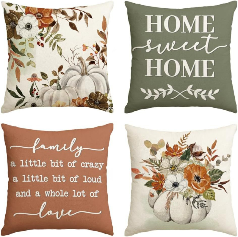 Naujas rudens klevo lapas moliūgas kalakutas pagalvės užvalkalas Padėkos dienos dekoracija svetainės sofos pagalvės sėdynės pagalvėlės užvalkalas
