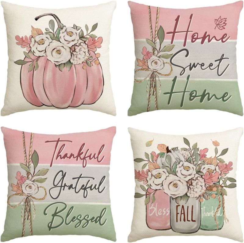 Naujas rudens klevo lapas moliūgas kalakutas pagalvės užvalkalas Padėkos dienos dekoracija svetainės sofos pagalvės sėdynės pagalvėlės užvalkalas