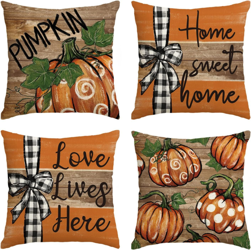 Naujas rudens klevo lapas moliūgas kalakutas pagalvės užvalkalas Padėkos dienos dekoracija svetainės sofos pagalvės sėdynės pagalvėlės užvalkalas