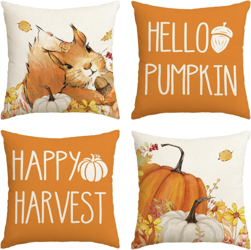 Naujas rudens klevo lapas moliūgas kalakutas pagalvės užvalkalas Padėkos dienos dekoracija svetainės sofos pagalvės sėdynės pagalvėlės užvalkalas