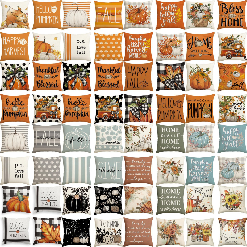 Naujas rudens klevo lapas moliūgas kalakutas pagalvės užvalkalas Padėkos dienos dekoracija svetainės sofos pagalvės sėdynės pagalvėlės užvalkalas