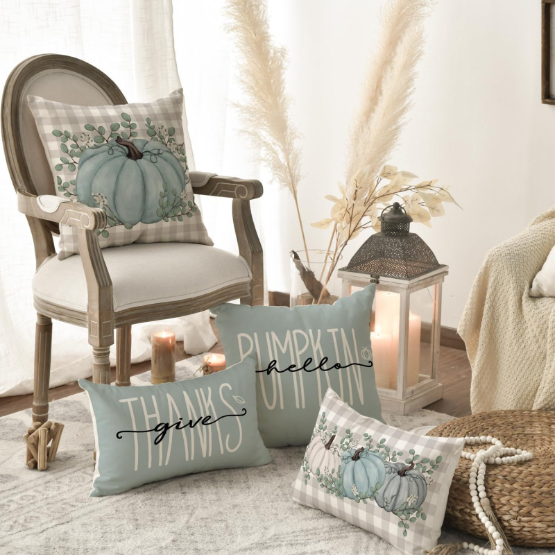 Naujas rudens klevo lapas moliūgas kalakutas pagalvės užvalkalas Padėkos dienos dekoracija svetainės sofos pagalvės sėdynės pagalvėlės užvalkalas