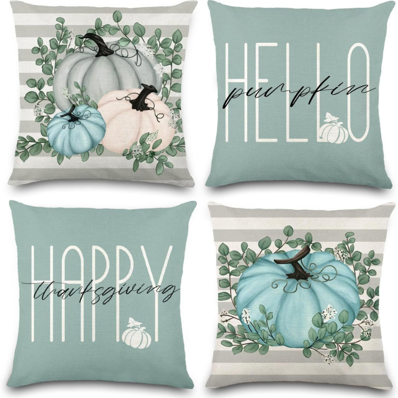Naujas rudens klevo lapas moliūgas kalakutas pagalvės užvalkalas Padėkos dienos dekoracija svetainės sofos pagalvės sėdynės pagalvėlės užvalkalas