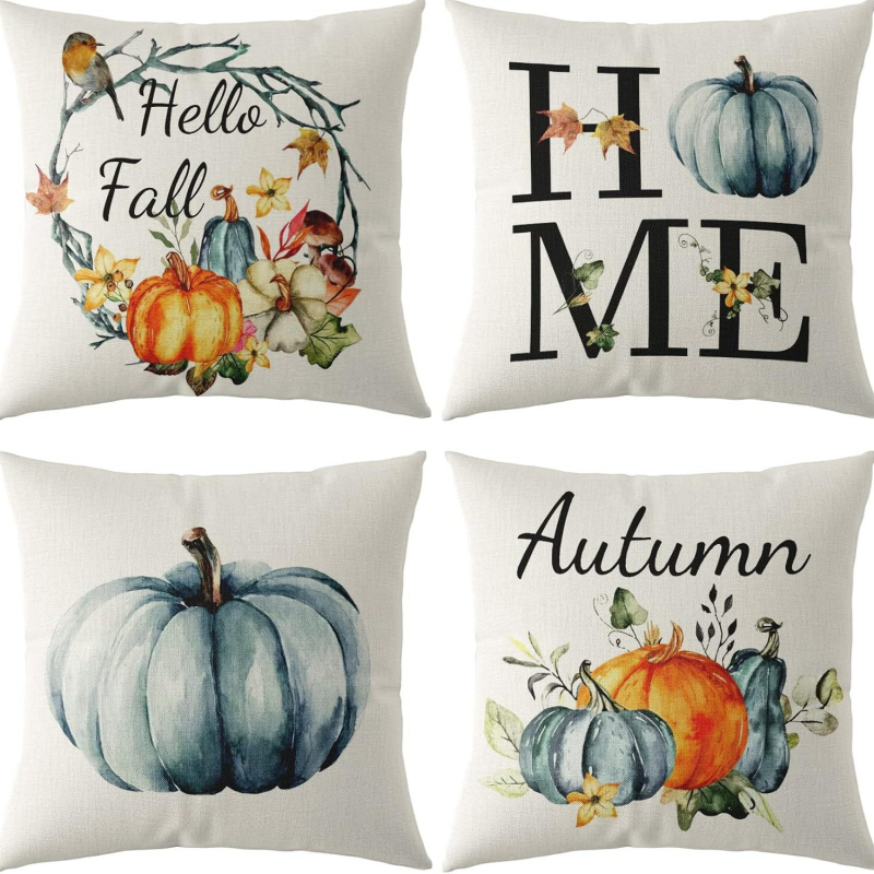Naujas rudens klevo lapas moliūgas kalakutas pagalvės užvalkalas Padėkos dienos dekoracija svetainės sofos pagalvės sėdynės pagalvėlės užvalkalas