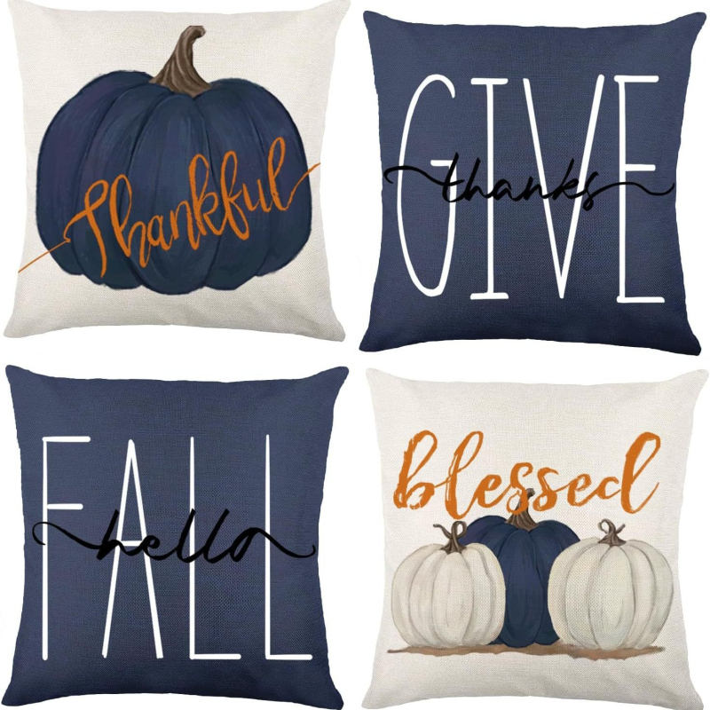 Naujas rudens klevo lapas moliūgas kalakutas pagalvės užvalkalas Padėkos dienos dekoracija svetainės sofos pagalvės sėdynės pagalvėlės užvalkalas