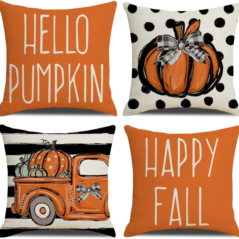 Naujas rudens klevo lapas moliūgas kalakutas pagalvės užvalkalas Padėkos dienos dekoracija svetainės sofos pagalvės sėdynės pagalvėlės užvalkalas