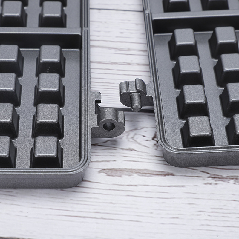 Нова преносима домакинска подвижна форма за гофрети, квадратна незалепваща чугунена търговска форма за гофрети