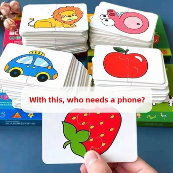 Dėlionė 0-3 metų vaikams, pradinio lygio darželis, ankstyvojo ugdymo lavinamasis žaislas, „pasidaryk pats“ dėlionė, atitikimo kortelės, smegenų veiklai