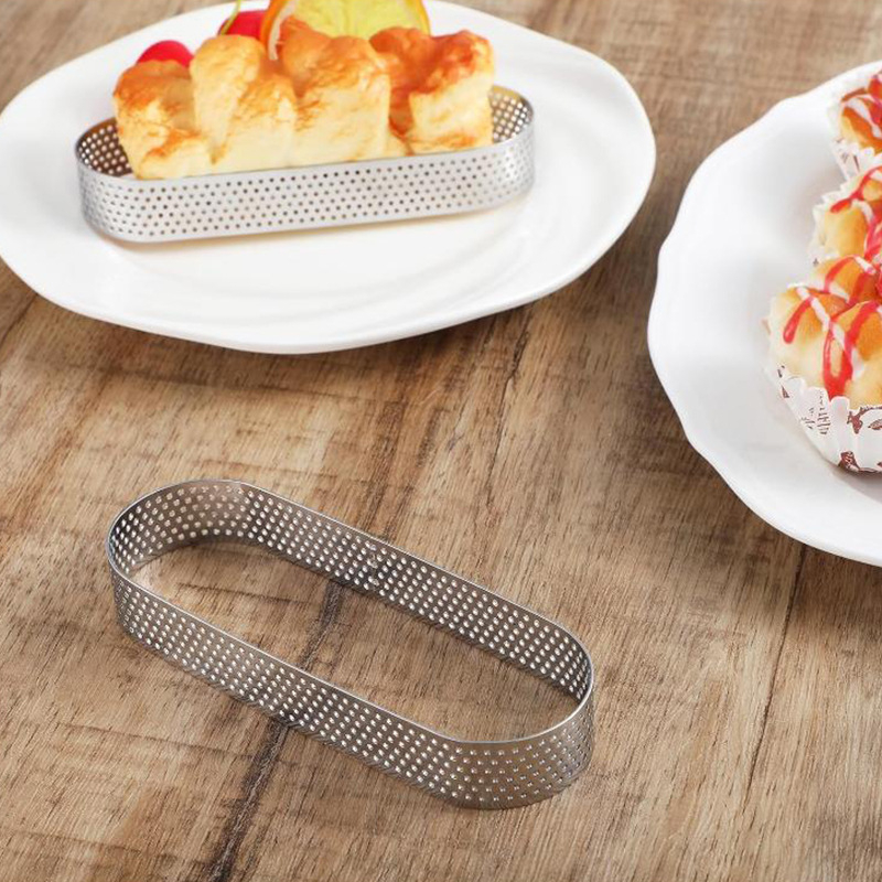 Трансгранична нова форма за тарт от неръждаема стомана, незалепваща, перфорирана, термоустойчива форма за тарт, мус, пръстен