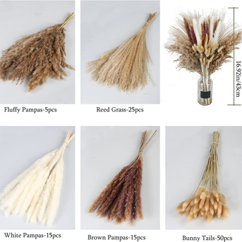 Junano džiovintų gėlių puokštė, džiovintos nendrės, dekoratyvinė triušio uodega, džiovintos gėlės, džiovintos nendrės, pūkuotas pandos gabalėlis, nendrės žolė, tarpvalstybinė didmeninė prekyba