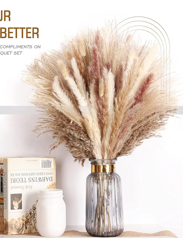 Junano džiovintų gėlių puokštė, džiovintos nendrės, dekoratyvinė triušio uodega, džiovintos gėlės, džiovintos nendrės, pūkuotas pandos gabalėlis, nendrės žolė, tarpvalstybinė didmeninė prekyba