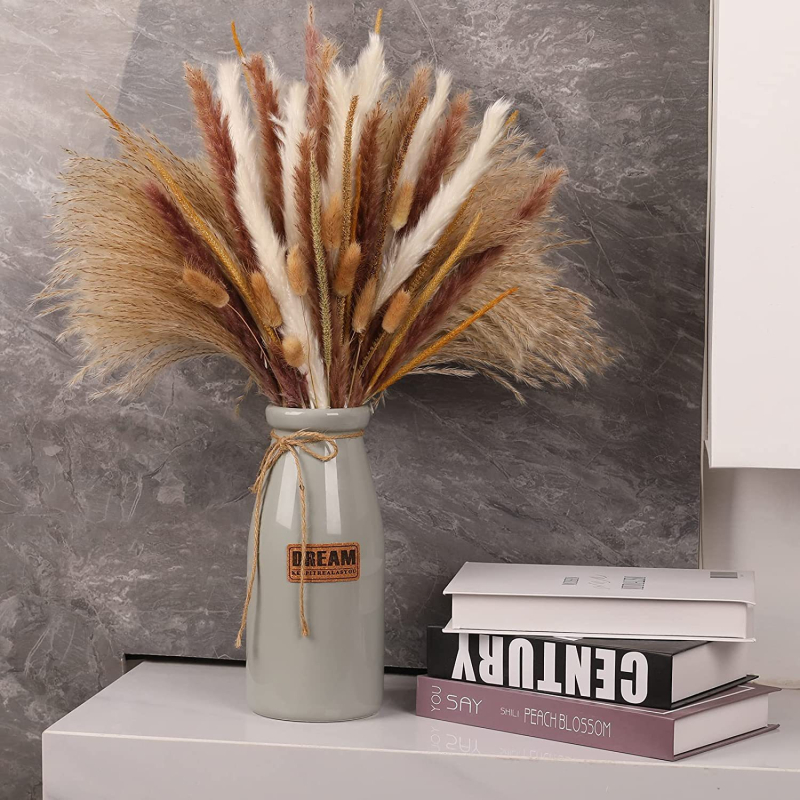 Junano džiovintų gėlių puokštė, džiovintos nendrės, dekoratyvinė triušio uodega, džiovintos gėlės, džiovintos nendrės, pūkuotas pandos gabalėlis, nendrės žolė, tarpvalstybinė didmeninė prekyba