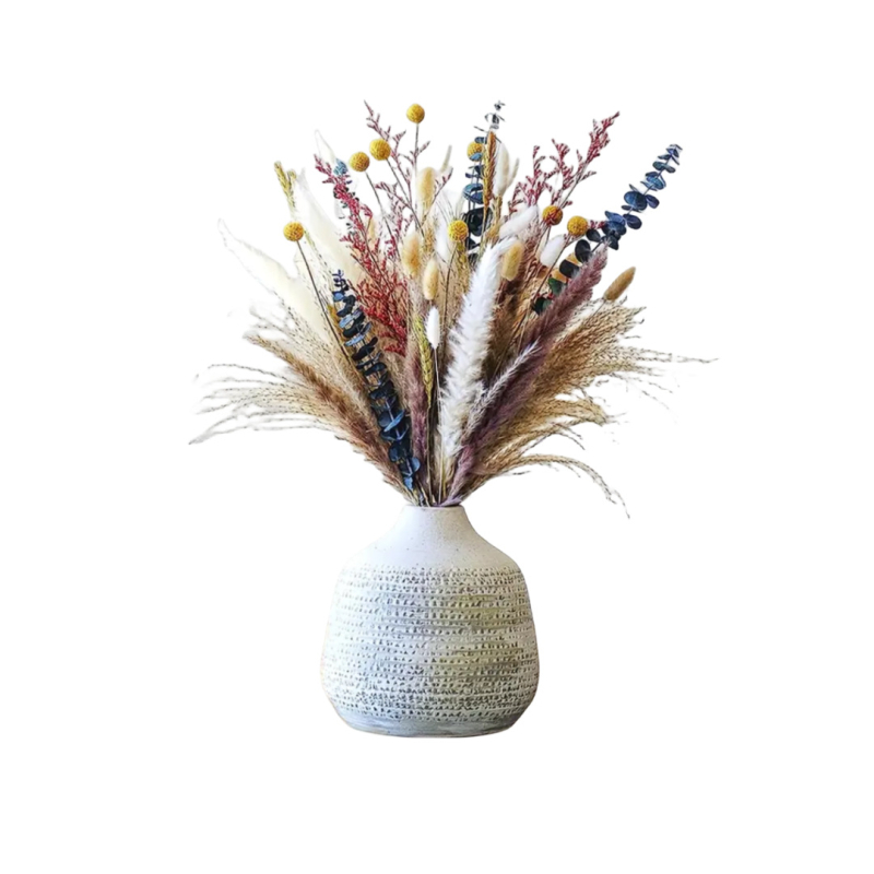 Junano džiovintų gėlių puokštė, džiovintos nendrės, dekoratyvinė triušio uodega, džiovintos gėlės, džiovintos nendrės, pūkuotas pandos gabalėlis, nendrės žolė, tarpvalstybinė didmeninė prekyba