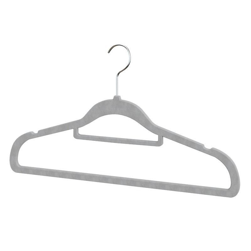 Закачалка за дрехи с флокирана повърхност, немаркираща, неплъзгаща се, домакинска стойка за окачване на дрехи, специална стойка за дрехи за органайзери на едро