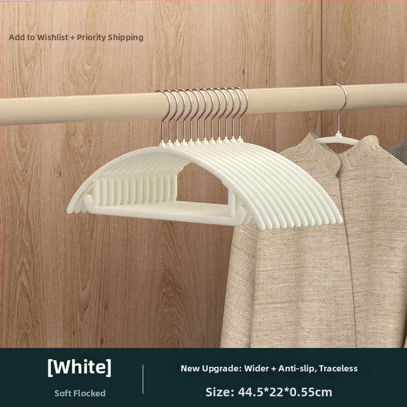 Закачалка за дрехи с флокирана повърхност, немаркираща, неплъзгаща се, домакинска стойка за окачване на дрехи, специална стойка за дрехи за органайзери на едро