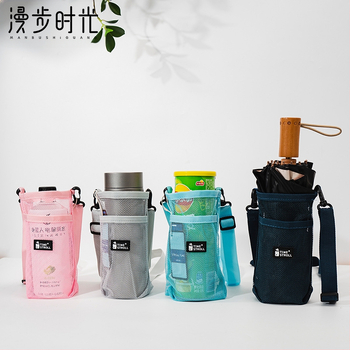 Vandens puodelio dirželio termoso puodelių rinkinys vaikams, lauko nešiojamas puodelių krepšys rankoje, gėrimų butelių tinklelio krepšys, atsparus kritimams