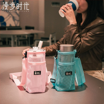 Vandens puodelio dirželio termoso puodelių rinkinys vaikams, lauko nešiojamas puodelių krepšys rankoje, gėrimų butelių tinklelio krepšys, atsparus kritimams