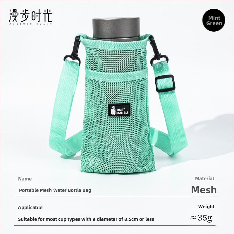 Vandens puodelio dirželio termoso puodelių rinkinys vaikams, lauko nešiojamas puodelių krepšys rankoje, gėrimų butelių tinklelio krepšys, atsparus kritimams