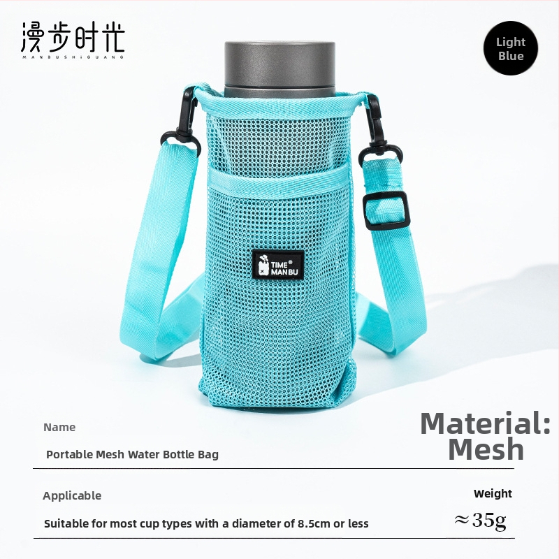 Vandens puodelio dirželio termoso puodelių rinkinys vaikams, lauko nešiojamas puodelių krepšys rankoje, gėrimų butelių tinklelio krepšys, atsparus kritimams