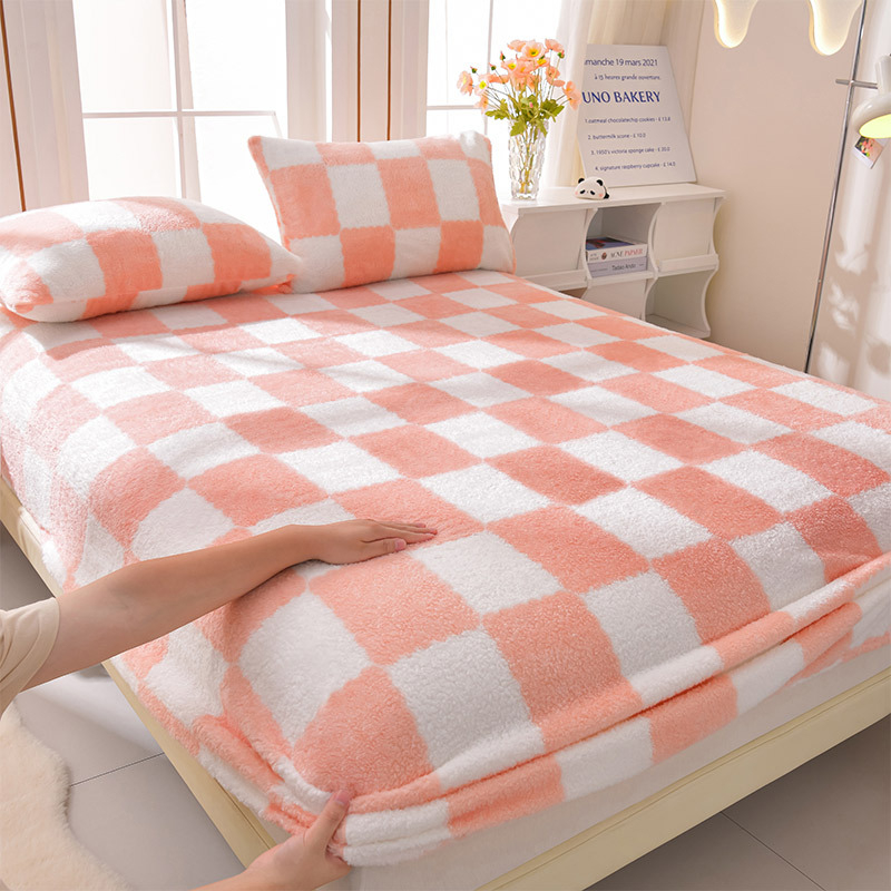 Talvine piimavärvi sametist voodimüts, ühes tükis fliisvoodriga voodikate, kolmeosaline komplekt 2024. aasta uus madratsikaitse, flanellvoodikate