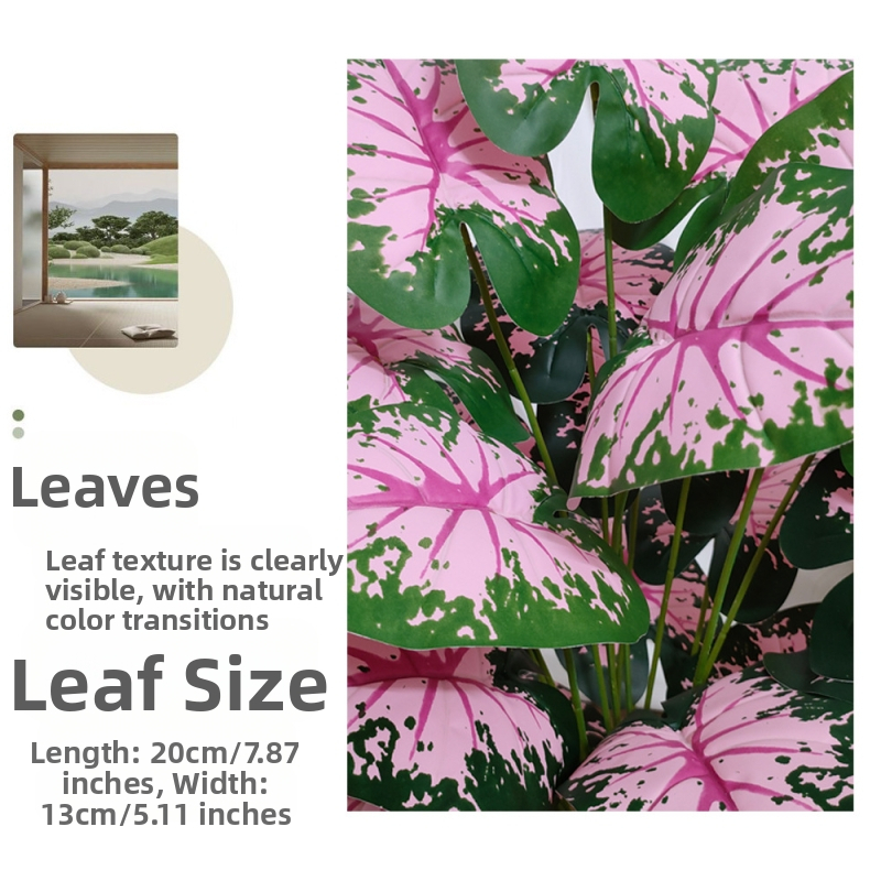 Трансгранично ново симулиране на зелено растение сватба розово фалшиво цвете за домашен хол под бонсай бонсай 24 симулационни цветя