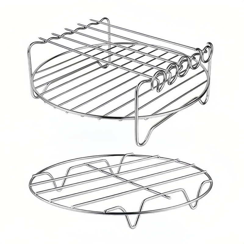 Ümmargune roostevabast terasest õhufritüür, kebabirest, köögi vertikaalne grill, aurutusrest, õhufritüür, grill