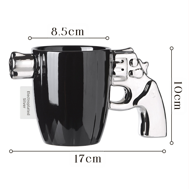Piiriülene loominguline revolveritass keraamiline plahvatuskindel sõjaväe tuulekruus isiksusekujuline kohvitass suure mahutavusega veetass