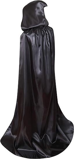 Helovino mirties apsiaustas su gobtuvu, apsiaustas su kosplejumi, kosplejaus kostiumas, Velykų Juodosios mirties apsiaustas