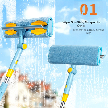 Buitinis stiklo valymo artefaktas Langų valymas Aukštybinių langų valymo šepetys Teleskopinis strypas Šluotos valymo įrankis