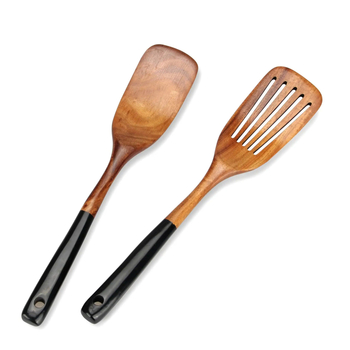 Tikmedžio mentelė, šaukštas, tinkantis nepridegančiai keptuvei, juoda, ilga rankena, mentelė kepimui, medinė mentelė, mentelė sriubai, šaukštas maisto gaminimui, virtuvės reikmenys