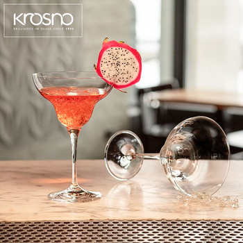 Krosno uvezene kristalne čaše za vino bez olova, set od 6 komada, za bar i kućanstvo, široko grlo, čaše za koktele i sok