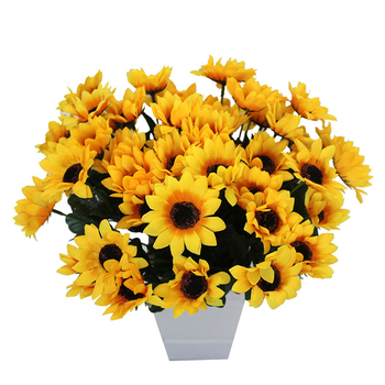 Päevalillede kimpude simulatsioon pastoraalses kodus elutoa kaunistamine päevalilled õpilased tantsivad plastlillede kimpude hoidmises