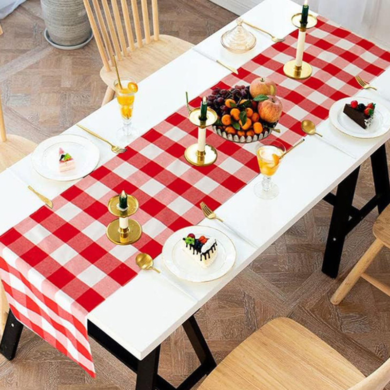 Față de masă decorativă în carouri, pentru restaurant, petrecere, masă lungă, masă de cafea, față de masă, decorare acasă, peste explozii