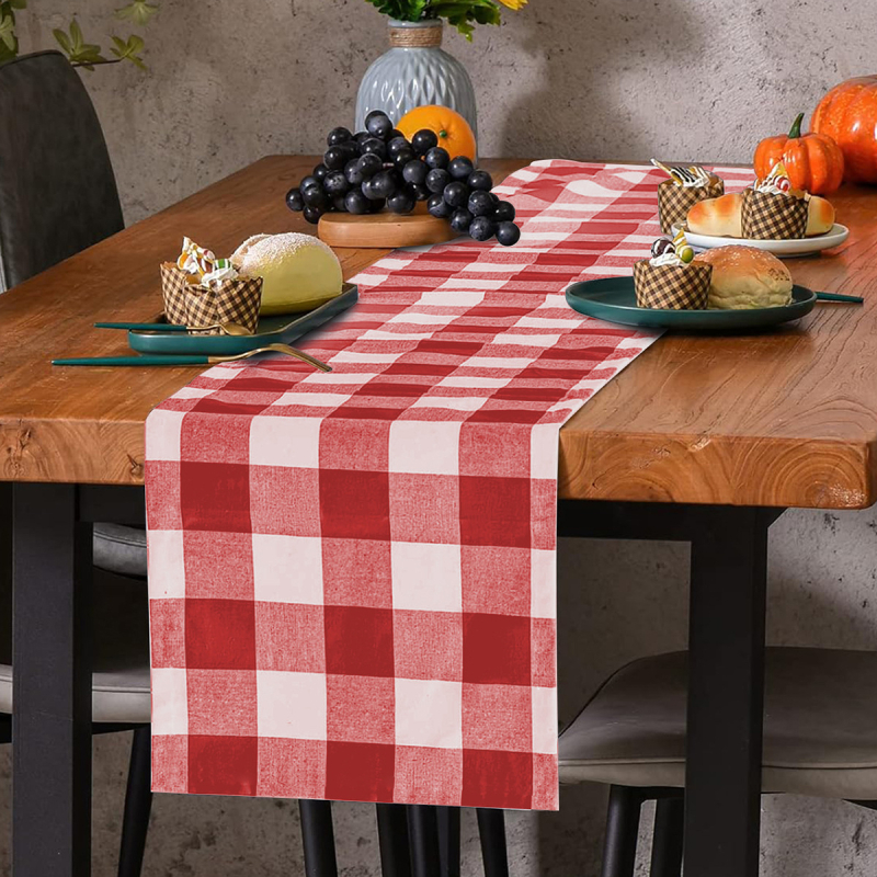 Față de masă decorativă în carouri, pentru restaurant, petrecere, masă lungă, masă de cafea, față de masă, decorare acasă, peste explozii