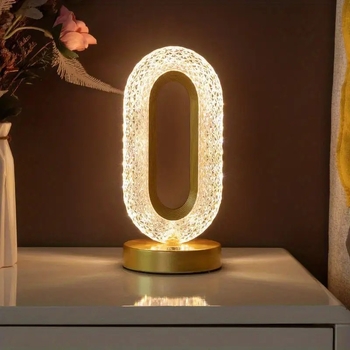 Svjetla luksuzna kristalna stolna lampa, noćna lampa za spavaću sobu, ukrasna stolna lampa za modnu pistu, kreativni ukras za dnevni boravak, dodirna prigušljiva noćna lampa