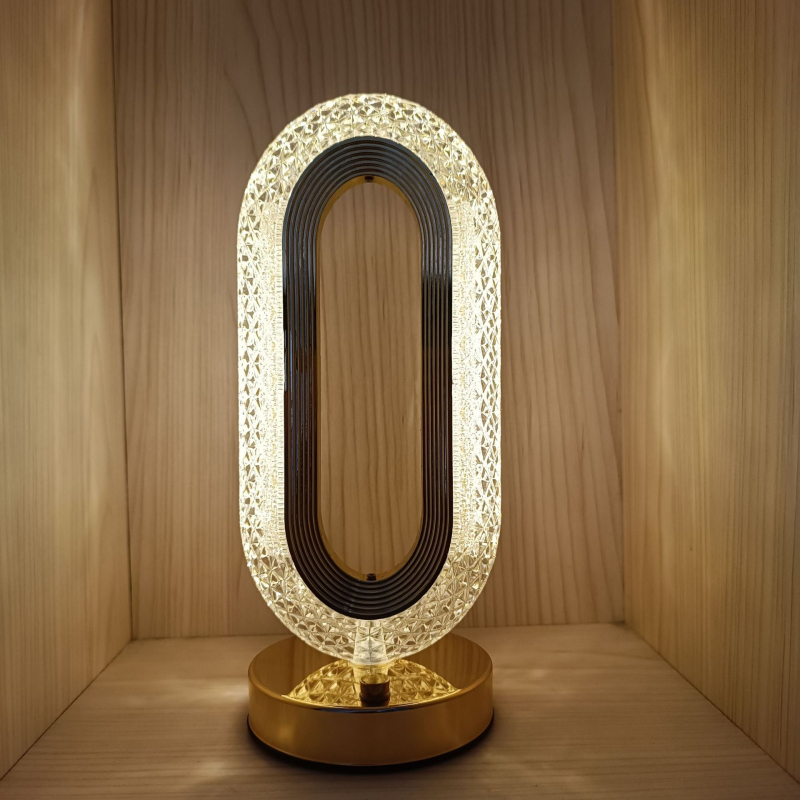 Svjetla luksuzna kristalna stolna lampa, noćna lampa za spavaću sobu, ukrasna stolna lampa za modnu pistu, kreativni ukras za dnevni boravak, dodirna prigušljiva noćna lampa