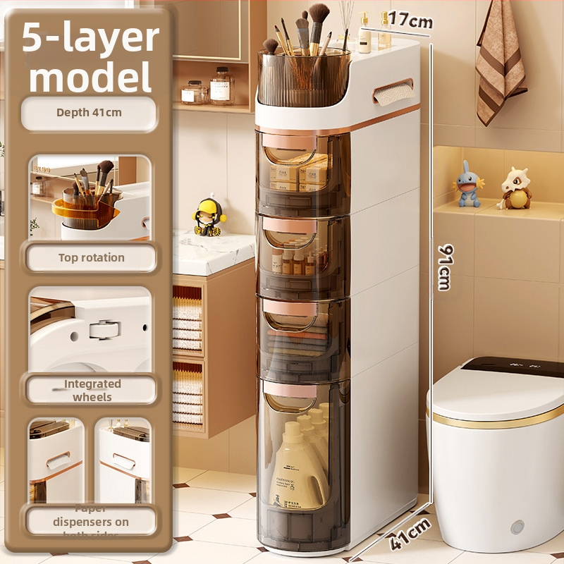 WC-tároló állvány, fürdőszobai beszerelés nélküli szekrény, WC-tároló szekrény, WC-szekrény, WC oldalsó szekrény