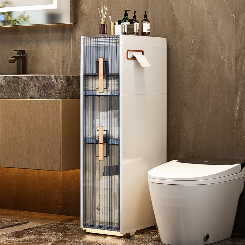 WC-tároló állvány, fürdőszobai beszerelés nélküli szekrény, WC-tároló szekrény, WC-szekrény, WC oldalsó szekrény