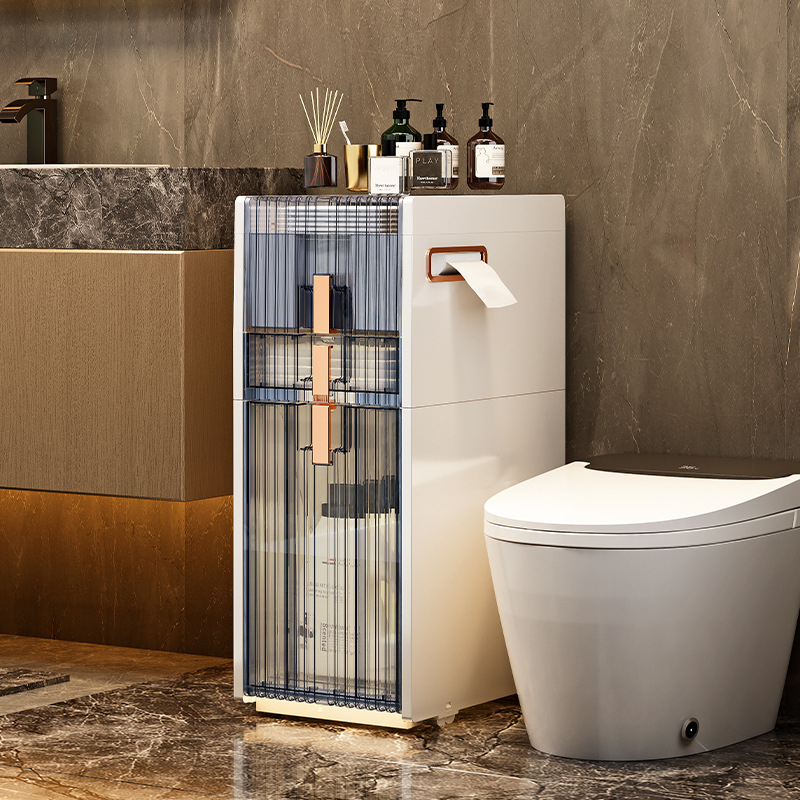 WC-tároló állvány, fürdőszobai beszerelés nélküli szekrény, WC-tároló szekrény, WC-szekrény, WC oldalsó szekrény