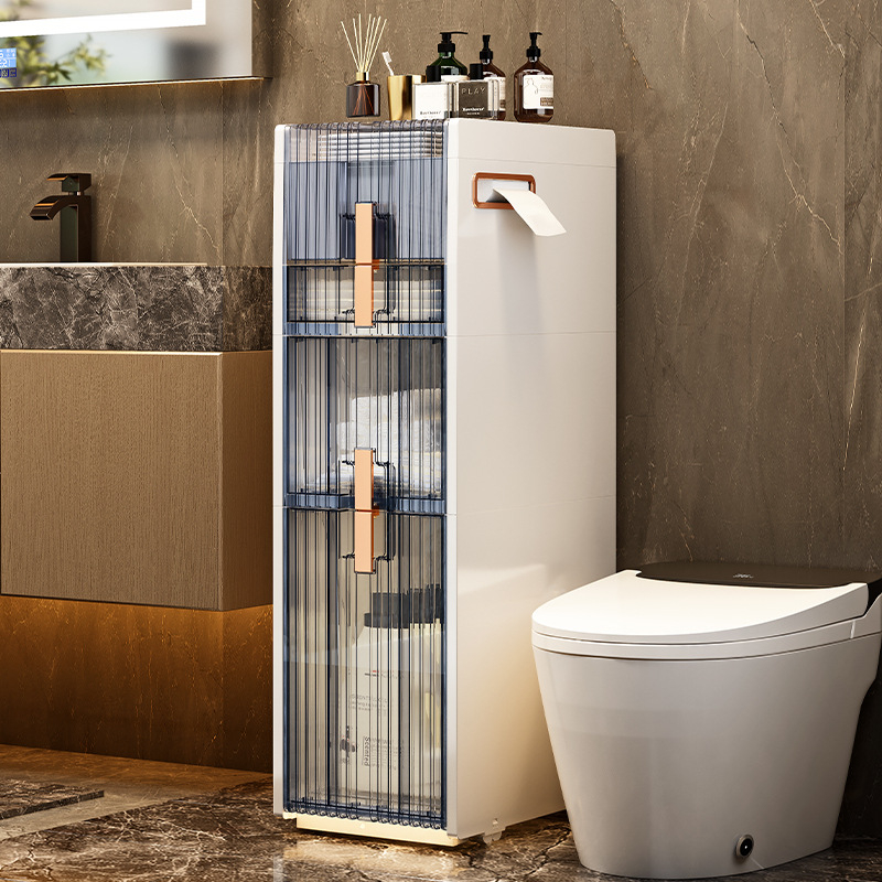WC-tároló állvány, fürdőszobai beszerelés nélküli szekrény, WC-tároló szekrény, WC-szekrény, WC oldalsó szekrény