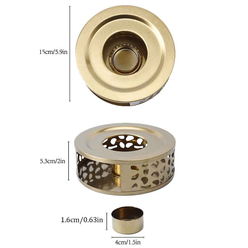 sandėlyje nerūdijančio plieno arbatos šildytuvas apvalus kvapiosios arbatos alkoholio žvakė šildymo krosnis arbatos padėklas nešiojamas aromaterapijos viryklė